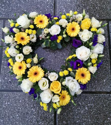Fresh Flower Open Heart Wreath