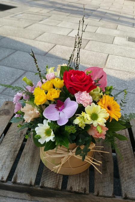 Mixed Flower Hat Box